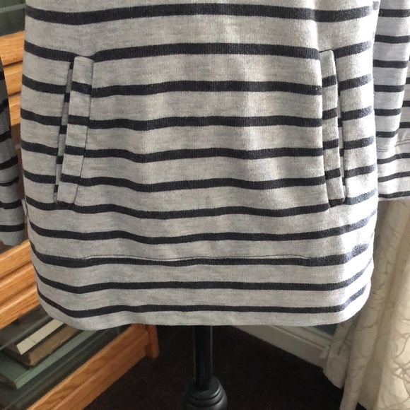 Allison Brittney gray and black striped cowl neck pullover sweatshirt - Picture 3 of 6